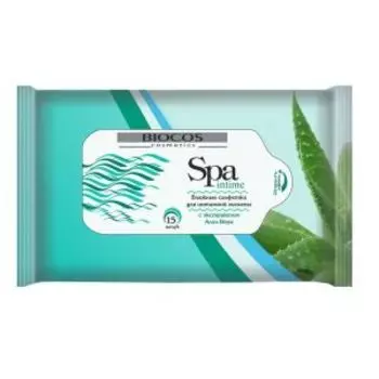 влажные салфетки BIOCOS SPA Intime алоэ вера 15шт