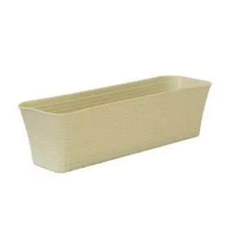 Ящик балконный Ротанг, 60 см, белый, пластик