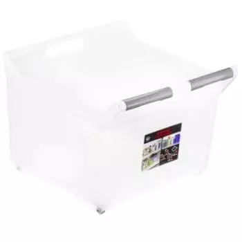 Ящик для хранения Idea с ручкой, на колесах, 23 л, прозрачный