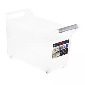 Ящик для хранения Idea с ручкой, на колесах, 10,5 л, прозрачный