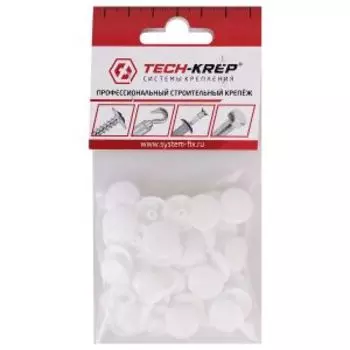 Заглушка Tech-Krep для шуруп-стяжек HEX, 7 мм, белая, 50 шт