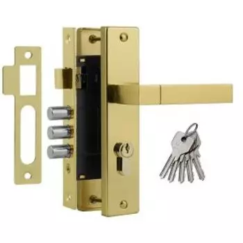 Замок врезной 709К, 61.5 мм, золото