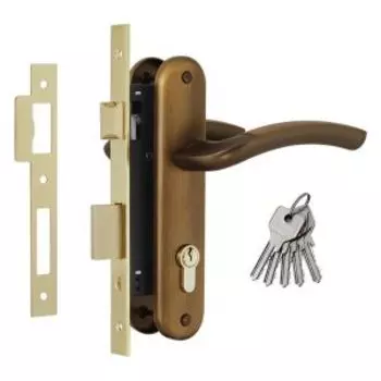 Замок врезной N23-70 Л, матовый кофе