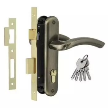 Замок врезной N23-70 Л, старая бронза