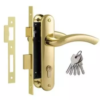 Замок врезной N23-70 Л, золото