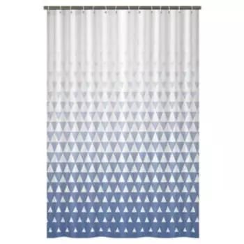 Занавеска для ванной Градиент синий, 180х180 см, PEVA