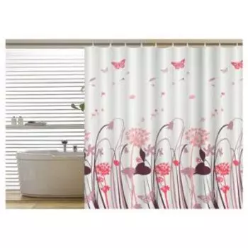Занавеска для ванной комнаты Бабочки, 180х180 см, Peva