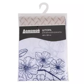 Занавеска для ванной комнаты Домовой Орхидея, 180х180 см, полиэстер