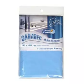 Занавеска для ванной комнаты Голубая, 180х180 см, полиэтилен