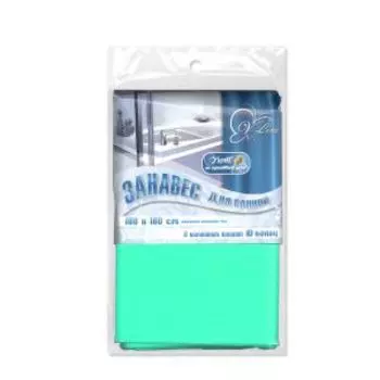 Занавеска для ванной комнаты Зеленая, 180х180 см, полиэтилен