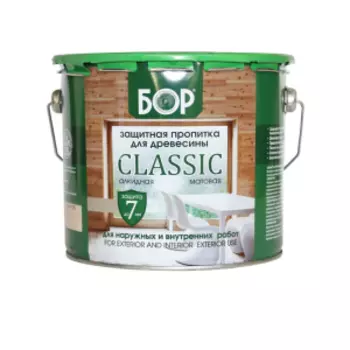 Защитная пропитка для древесины БОР Classic, эбеновое дерево, 3л, 2,5кг