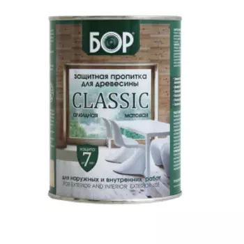 Защитная пропитка для древесины Бор Classic, тик, 1 л, 0.7 кг
