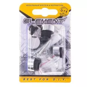 Зеркалодержатель ELEMENT, 17 мм, металл, пластик, хром, 4 шт