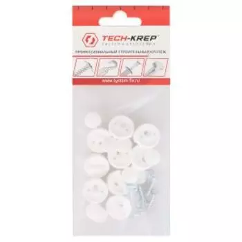 Зеркалодержатель Tech-Krep для мебели с шурупом, 8 шт, белый