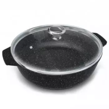 Жаровня с крышкой НМП Каменная, 4 л, литой алюминий