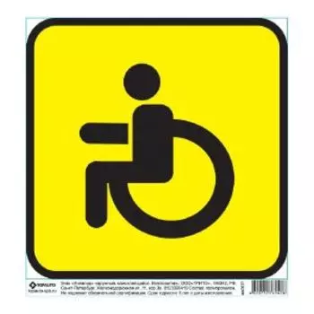 Знак Топавто Инвалид, внутренний, на присоске, 150х150 мм
