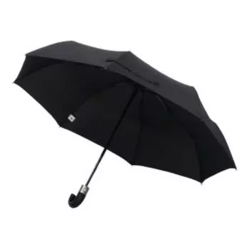 Зонт мужской, автомат, ручка крюк, черный