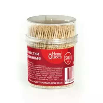 Зубочистки Home Queen, 500 шт, в банке