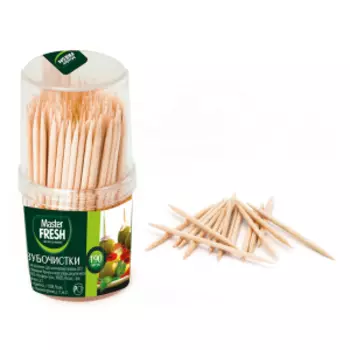 зубочистки MASTER FRESH 190шт, береза
