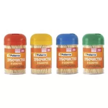 Зубочистки Paterra, 200 шт, в банке