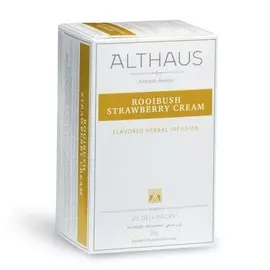 Чай Althaus "Rooibush Strawberry Cream", травяной, 20 пакетиков