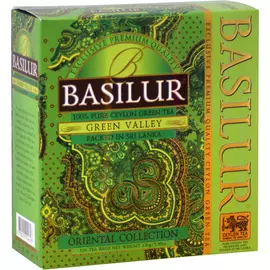 Чай Basilur "Green Valley", зеленый, 100 пакетиков