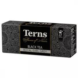 Чай черный цейлонский Terns "Royal Earl Grey" с маслом бергамота, 25 пакетиков