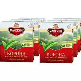 Чай черный Майский "Корона Российской Империи", 100 пакетиков, 6 упаковок
