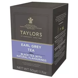 Чай черный Taylors of Harrogate "Эрл Грей", с добавками, 20 пакетиков