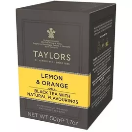 Чай черный Taylors of Harrogate "С ароматом лимона и апельсина", с добавками, 20 пакетиков