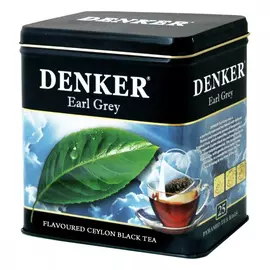 Чай Denker "Earl Grey", черный с ароматом бергамота, 25 пирамидок