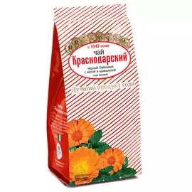 Чай Краснодарский "С календулой и мятой", черный листовой с добавками, 100 г