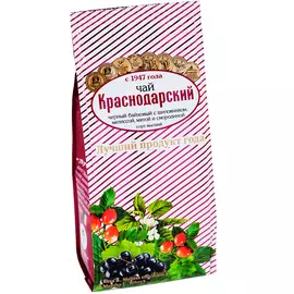 Чай Краснодарский "С шиповником, мелиссой, мятой и смородиной", черный листовой с добавками, 100 г