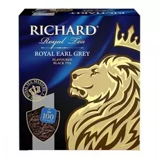 Чай Richard "Royal Earl Grey", черный с бергамотом, 100 пакетиков