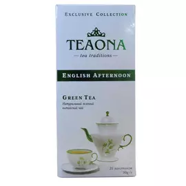 Чай зеленый Teaona "Инглиш Автенун", 25 пакетиков