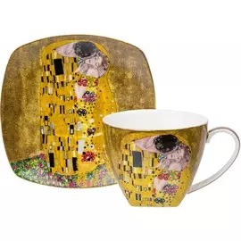 Чайная пара Elan Gallery "Поцелуй", 2 предмета, чашка 250 мл, блюдце 14х14х1 см