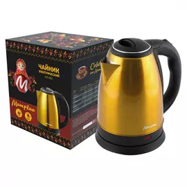 Чайник электрический Матрёна, MA-002, 1,8 л, 1500 Вт, желтый