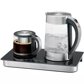 Чайник электрический с заварочным чайником Profi Cook PC-TKS 1056, 1,7 л, металл/стекло, серебристый