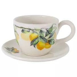 Чашка с блюдцем Julia Vysotskaya "Лимоны", 400 мл