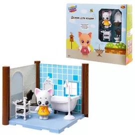 Игровой набор ABtoys "Уютный дом | Домик для кошки | Ванная комната"