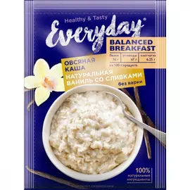 Каша овсяная Everyday "Balanced Breakfast | Ваниль со сливками", 40 г