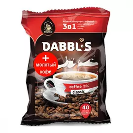 Кофе Avatico "Dabbl's", растворимый с молотым 3 в 1, 40 сашетов