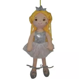 Кукла ABtoys "Мягкое сердце | Принцесса в серебрянном блестящем платье и короной", 38 см, M6055