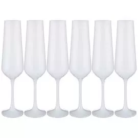 Набор бокалов для шампанского "Sandra sprayed white", 6 шт, 200 мл, 24 см, ТМ "Bohemia Cr"