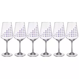 Набор бокалов для вина Bohemia Crystal "Sandra", 6 штук, 450 мл, высота 24 см (арт 674-650)