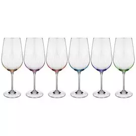 Набор бокалов для вина Bohemia Crystal "Viola", 6 штук, 550 мл, высота 24,5 см (арт 674-654)