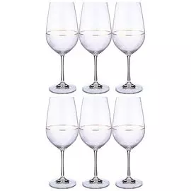 Набор бокалов для вина Bohemia Crystal "Viola elegance", 6 штук, 550 мл, высота 25 см (арт 674-727)