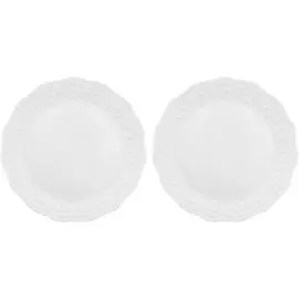 Набор тарелок для закуски Elan Gallery "Белый узор", 20,5х20,5х1,8 см, с ажурными краями, 2 штуки