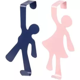 Набор вешалок на дверь EL Casa "Мальчик - девочка", 2 штуки, синяя и розовая