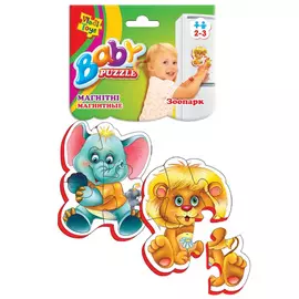 Пазлы магнитные Vladi Toys "Baby puzzle | Зоопарк"